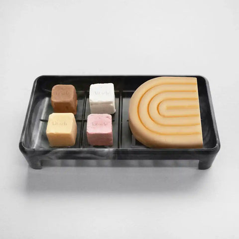 Black Self Draining Soap Dish